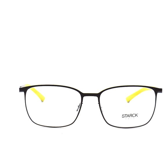 NEW STARCK EYES SH2028-M BLACK YELLOW AUTHENTIC EYEGLASSES FRAME - Picture 5 of 10